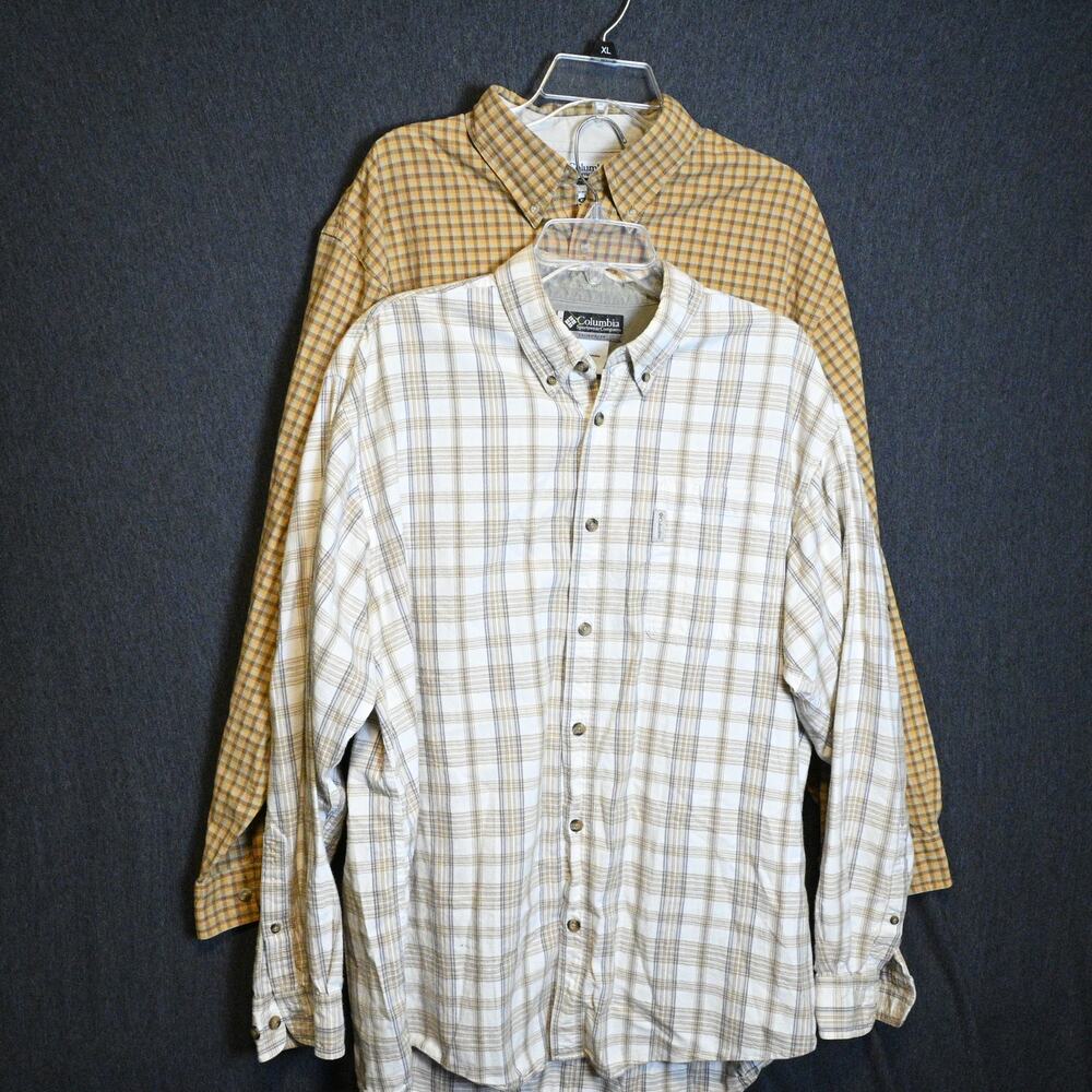 Lot of 2 Columbia Men's XL Long Sleeve Button Down Shirts